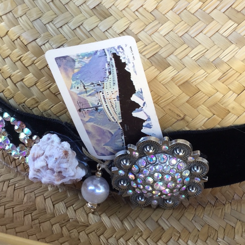 Western cowboy hat band cowgirl artisan OOAK Coachella festival titanic shell - Picture 8 of 10